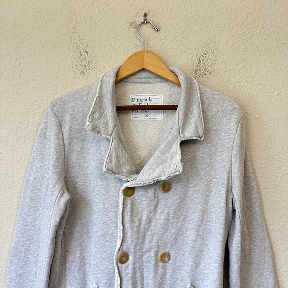 FRANK & EILEEN Belfast Peacoat Jacket Gray Double Breasted Fleece - Picture 3 of 11